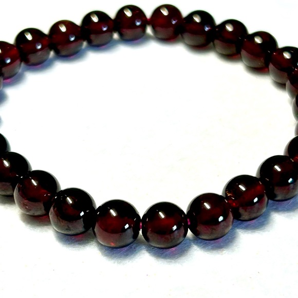 NWOT Vintage Y2K bead stretch bracelet dark red burgundy boho goth grunge - Picture 2 of 7
